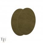 Paire de Genouillères / Coudières thermocollantes enfants en Suédine coloris Vert mousse