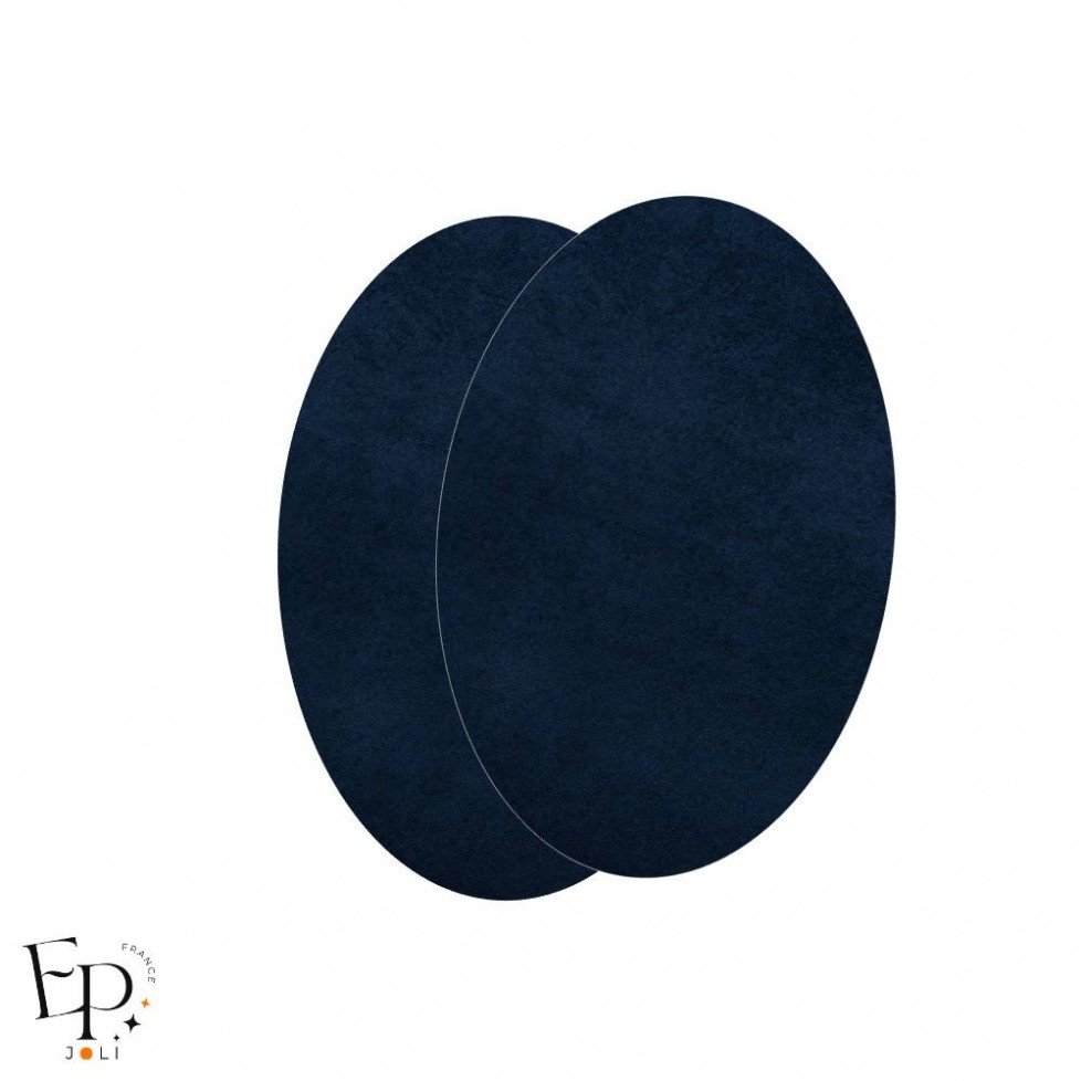 Paire de Genouillères / Coudières thermocollantes enfants en Suédine coloris Bleu marine Paire de Genouillères / Coudières thermocollantes enfants en Suédine coloris Bleu marine