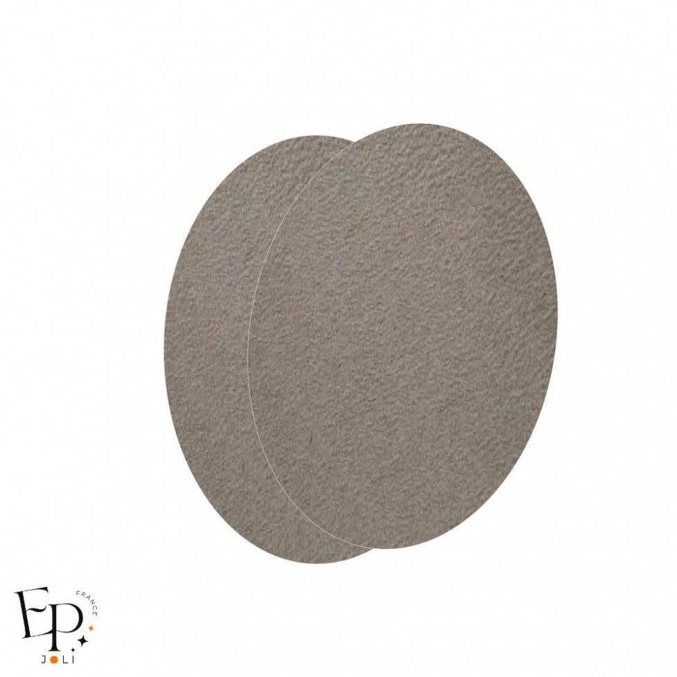 Paire de Genouillères / Coudières thermocollantes en Suédine coloris Gris taupe