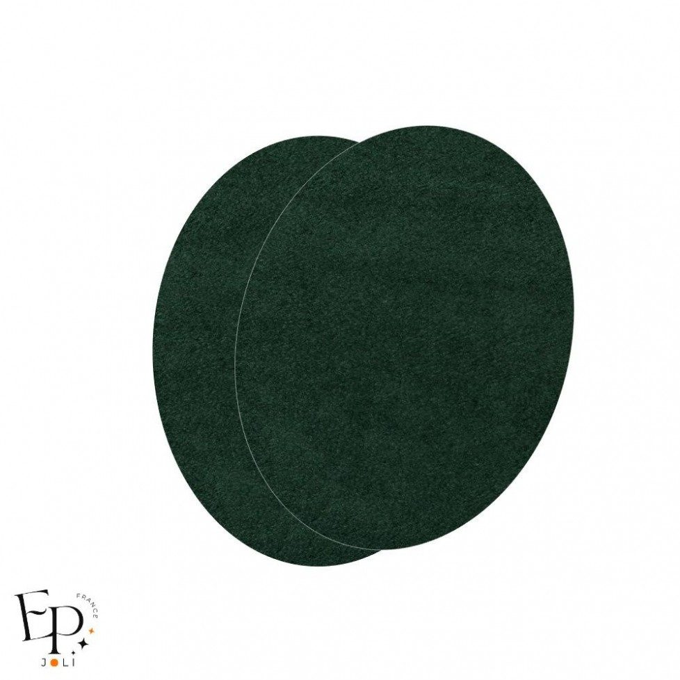 Paire de Genouillères / Coudières thermocollantes en Suédine coloris Vert sapin