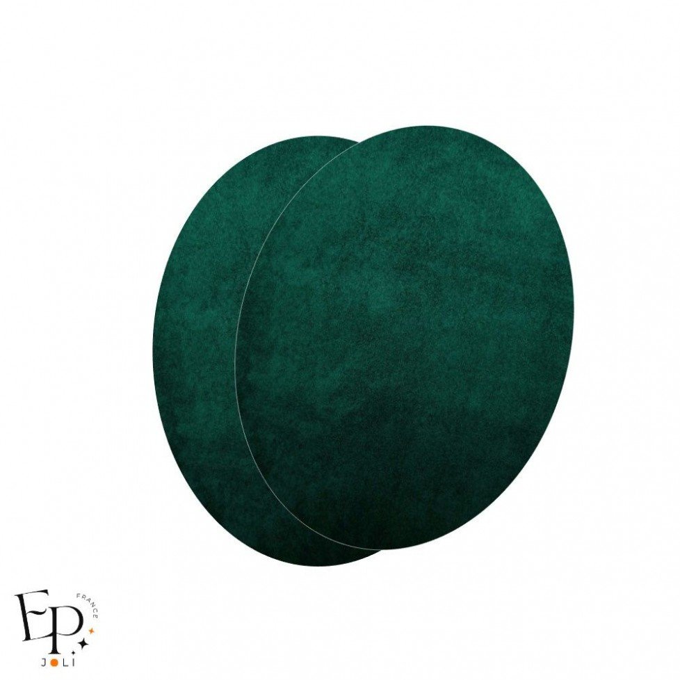 Paire de Genouillères / Coudières thermocollantes en Suédine coloris Vert canard
