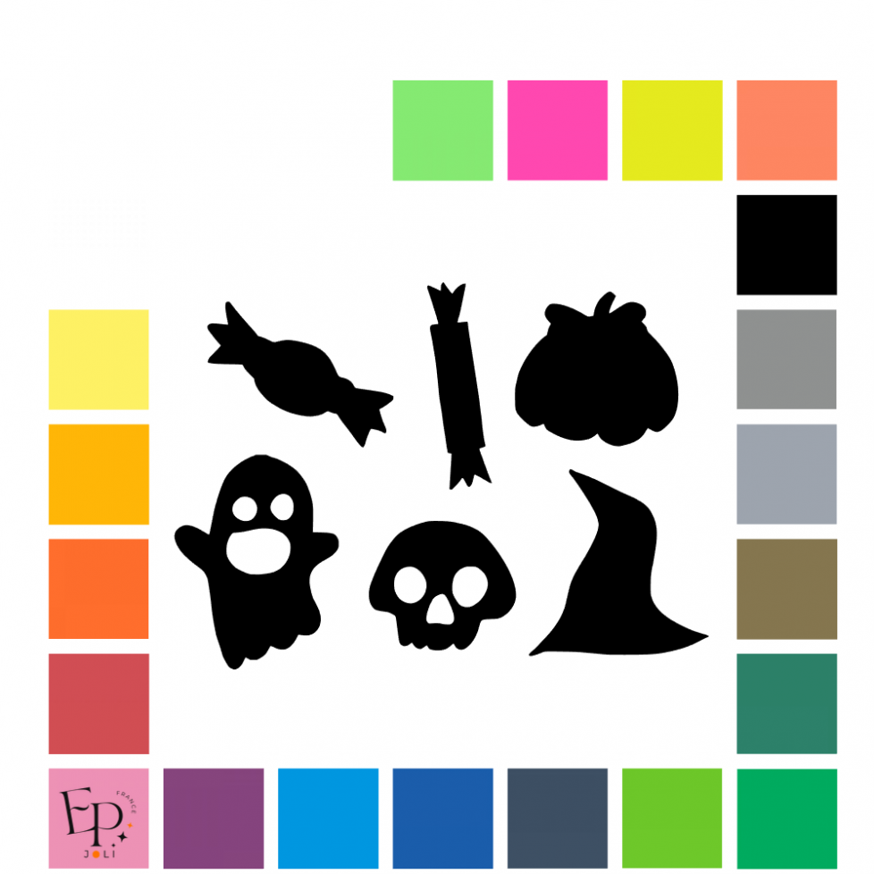 Eléments Halloween à floquer - Uni mat thermocollant