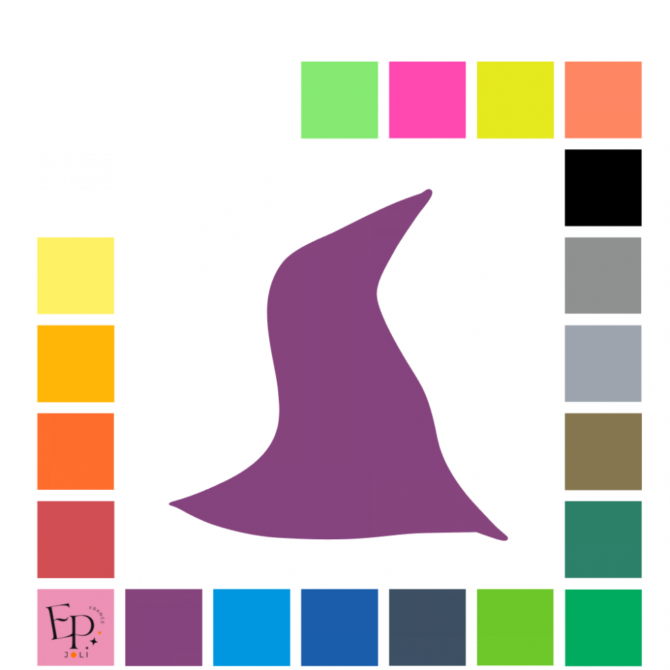 Chapeau de sorcière à floquer - Uni mat thermocollant Chapeau de sorcière à floquer - Uni mat thermocollant