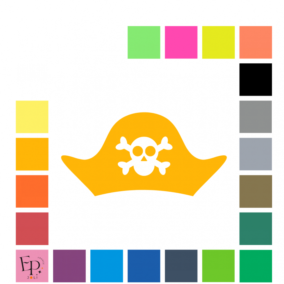 Chapeau de pirate à floquer - Uni mat thermocollant