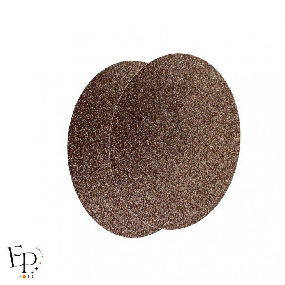 Genouillère & Coudière x 2 - Ovale Enfant Thermocollant - Chocolat Pailleté Star