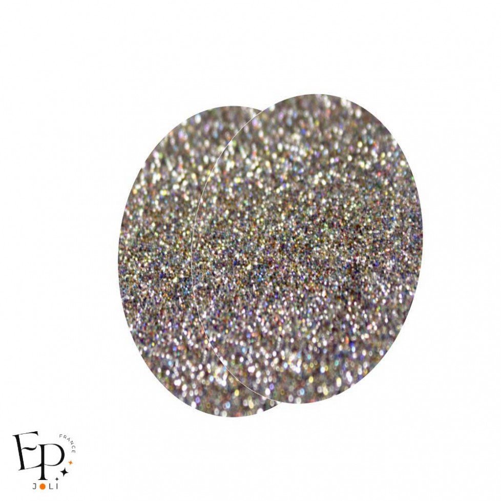 Genouillère & Coudière x 2 - Ovale Enfant Thermocollant - Argent multicolore Pailleté Star