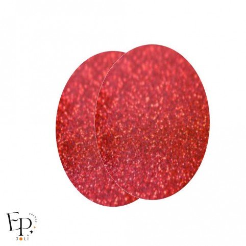 Genouillère & Coudière x 2 - Ovale Enfant Thermocollant - Rouge Pailleté Star