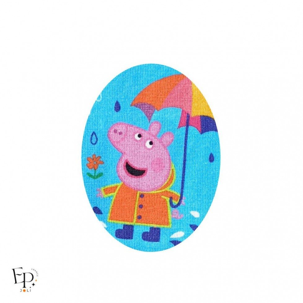 Genouillère / Coudière thermocollante enfant motif Peppa Pig et son parapluie Genouillère / Coudière thermocollante enfant motif Peppa Pig et son parapluie