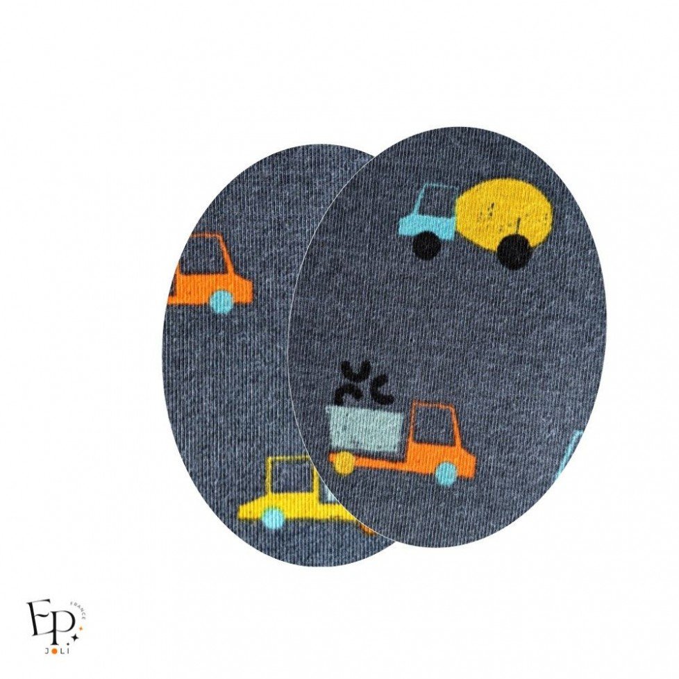 Paire de Genouillères / Coudières thermocollantes enfant motif Véhicules & Engins de chantier Paire de Genouillères / Coudières thermocollantes enfant motif Véhicules & Engins de chantier