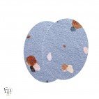 Paire de Genouillères / Coudières thermocollantes enfant coloris ciel à pois multicolores