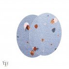 Paire de Genouillères / Coudières thermocollantes enfant coloris ciel à pois multicolores