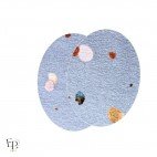 Paire de Genouillères / Coudières thermocollantes enfant coloris ciel à pois multicolores