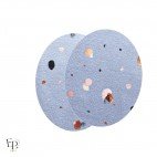 Paire de Genouillères / Coudières thermocollantes enfant coloris ciel à pois multicolores