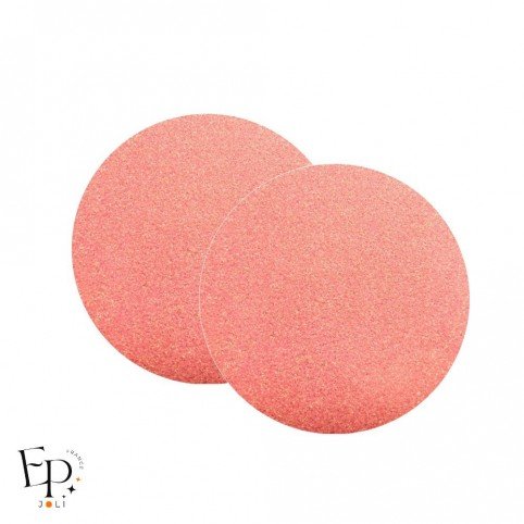 Genouillère & Coudière x 2 - Rond Enfant Thermocollant - Rose fluo Pailleté Star
