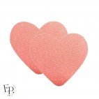 Genouillère & Coudière x 2 - Coeur Enfant Thermocollant - Rose fluo Pailleté Star