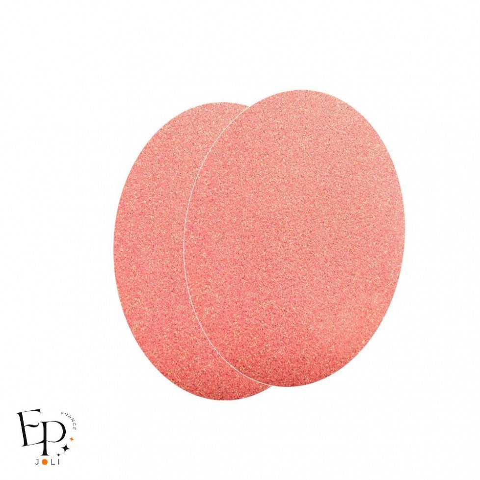 Genouillère & Coudière x 2 - Ovale Adulte Thermocollant - Rose fluo Pailleté Star Genouillère & Coudière x 2 - Ovale Adulte Thermocollant - Rose fluo Pailleté Star