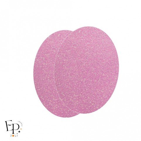 Genouillère & Coudière x 2 - Ovale Enfant Thermocollant - Rose Pailleté Arc-en-ciel Star