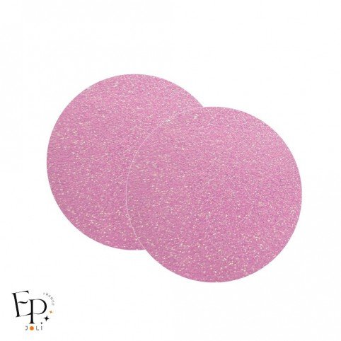 Genouillère & Coudière x 2 - Rond Enfant Thermocollant - Rose Pailleté Arc-en-ciel Star