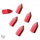 Bouton fantaisie en forme de crayon rouge 15 mm - mercerie créative