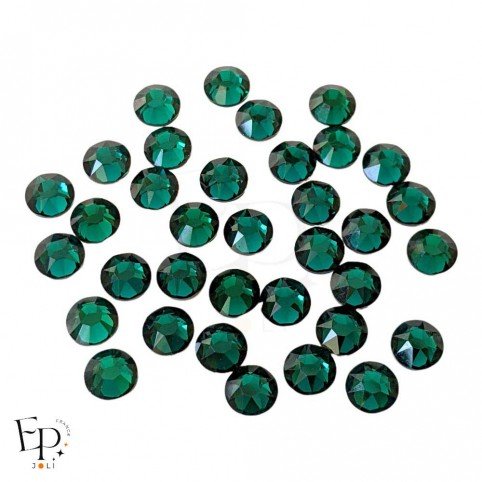 Strass Swarovski thermocollants Emerald SS34 7 mm pour vêtements et customisation textile