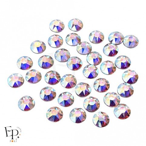 Strass Swarovski thermocollants Cristal Aurore Boréale SS34 7 mm pour vêtements et customisation textile