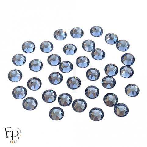 Strass Swarovski thermocollants Denim Blue SS34 7 mm pour vêtements et customisation textile