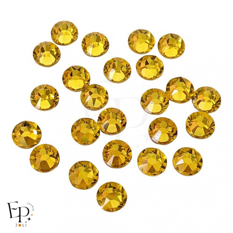 Strass Swarovski thermocollants Citrine SS34 7 mm pour vêtements et customisation textile Strass Swarovski thermocollants Citrine SS34 7 mm pour vêtements et customisation textile
