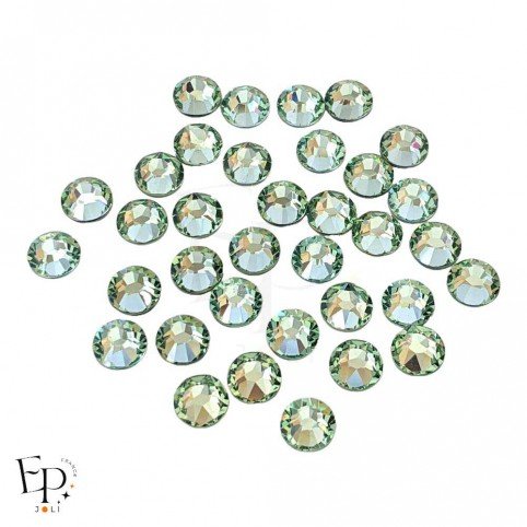 Strass Swarovski thermocollants Chrysolite SS34 7 mm pour vêtements et customisation textile