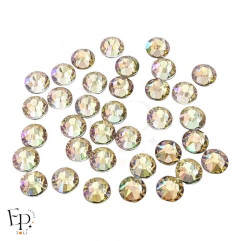 Strass Swarovski thermocollants Crystal Luminous Green SS34 7 mm pour vêtements et customisation textile