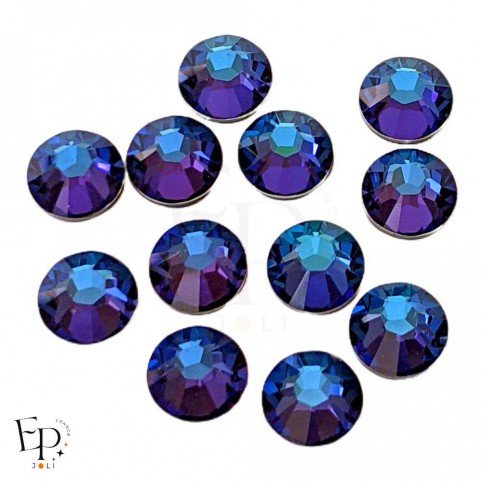 Strass Swarovski thermocollants Meridian Blue SS34 7 mm pour vêtements et customisation textile