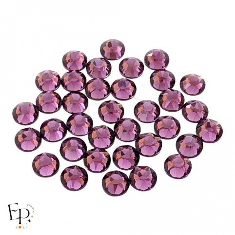 Strass Swarovski thermocollants Amethyst SS34 7 mm pour vêtements et customisation textile