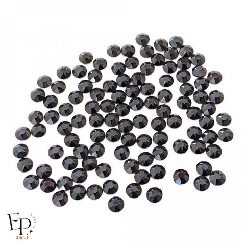 Strass Swarovski Jet 5 mm – noir profond pour vêtements et customisation textile