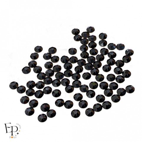 Strass Swarovski Jet 4 mm thermocollant – noir intense au fini brillant pour vêtements et customisation textile