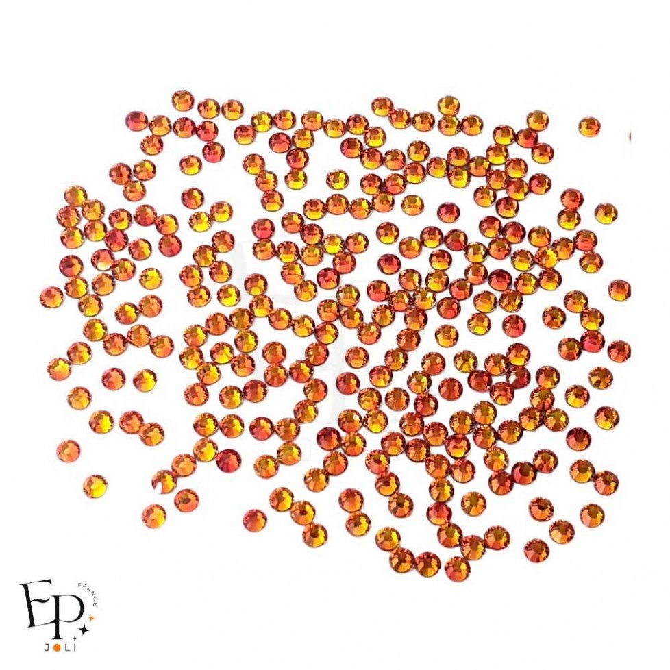Strass Swarovski Fireopal thermocollant – orange flamboyant et lumineux