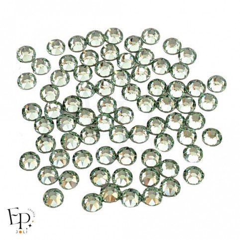 Strass Swarovski Chrysolite thermocollant 5 mm – vert pâle délicat et lumineux