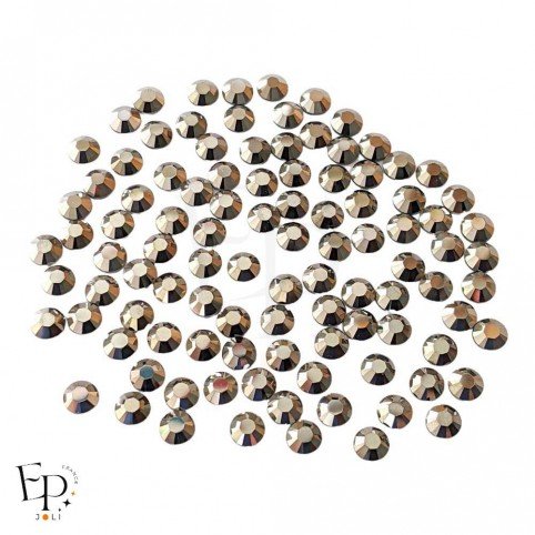 Strass Swarovski Metallic Light Gold 5 mm – nuance or clair métallisé sur fond neutre