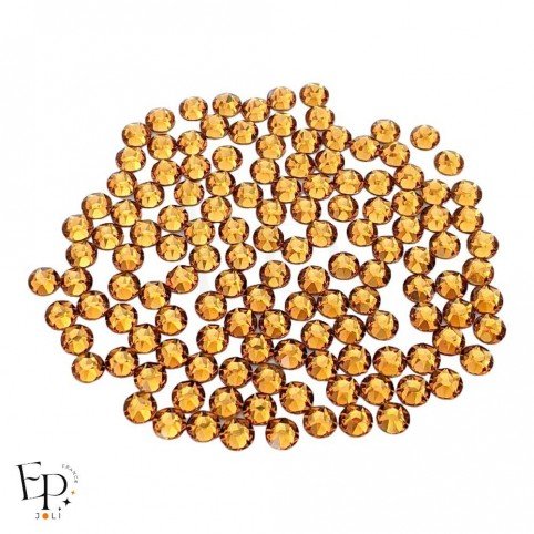 Strass Swarovski Topaz thermocollant 4 mm – brun doré intense et chaleureux