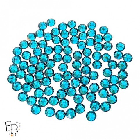 Strass thermocollant Swarovski Blue Zircon 5 mm – nuance lagon intense et élégante