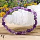 Bracelet en pierre naturelle Améthyste roulée violette – apaisement et sérénité intérieure