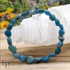 Bracelet en pierre naturelle Apatite bleue roulée turquoise – confiance et communication