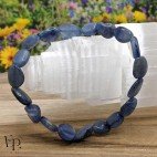 Bracelet en pierre naturelle Cyanite bleue roulée bleu clair – pierres de petite et moyenne taille - clarté et communication