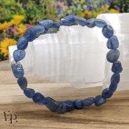Bracelet en pierre naturelle Cyanite bleue roulée bleu clair – pierre de grande taille - clarté et communication