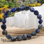 Bracelet en pierre naturelle Lapis Lazuli roulée bleu – vérité et sagesse - grosses pierres