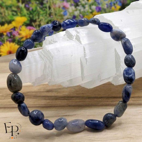 Bracelet en pierre naturelle Sodalite roulée bleu – calme, sérénité et clarté mentale - petites pierres