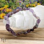 Bracelet en pierre naturelle Super Seven roulée violette – équilibre et protection - pierres de taille moyenne
