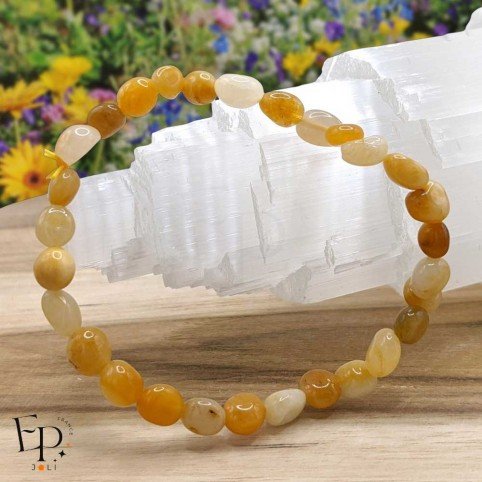 Bracelet en pierre naturelle Aventurine Jaune roulée – confiance et optimisme