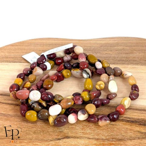 Bracelets pierre naturelle Jaspe Mokaïte roulée – pierre de taille moyenne