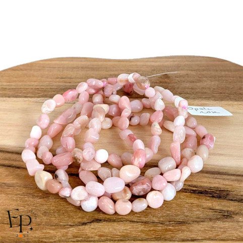 Bracelets en pierres roulées d’Opale rose naturelle - Amour et sérénité