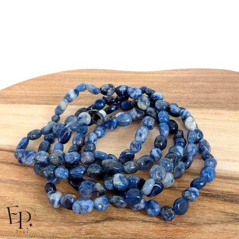 Bracelets en pierre naturelle Sodalite roulée bleu – calme, sérénité et clarté mentale - petites pierres