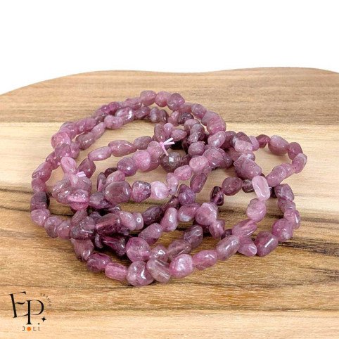 Bracelets en Tourmaline rose – pierre roulée naturelle